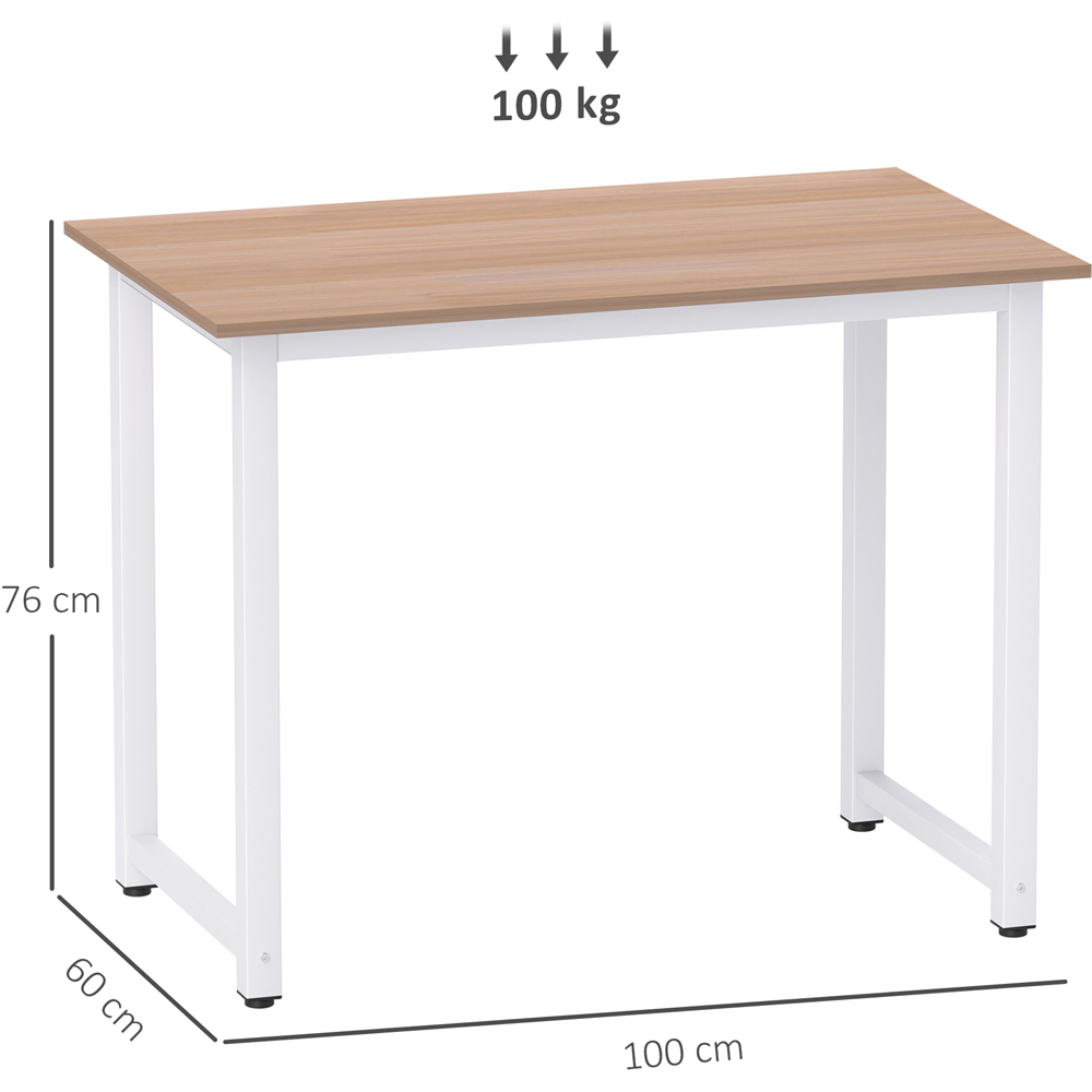 HOMCOM Metal Frame Modern Computer Desk White Image 9