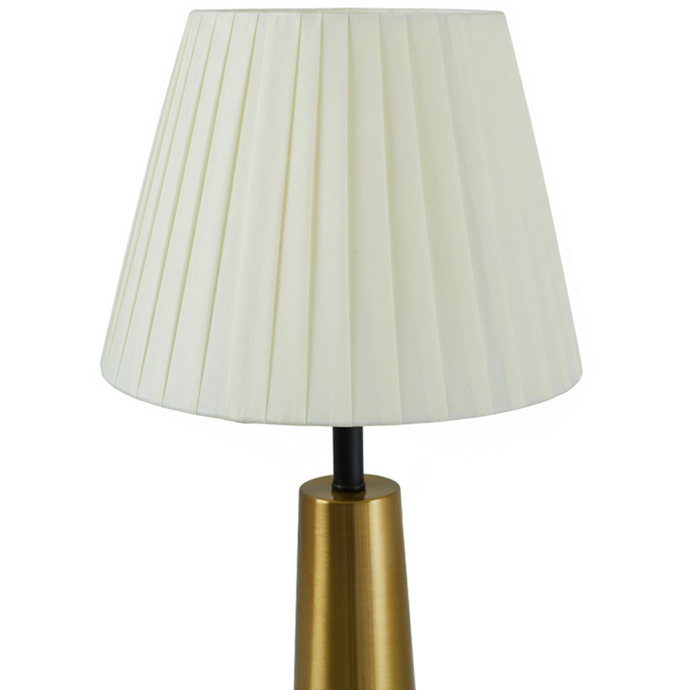 Living and Home Beige Pleated Fabric Shade Black and Gold E27 Table Lamp Image 4