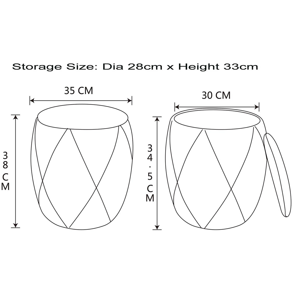 Diamond Grey Storage Stool Image 5