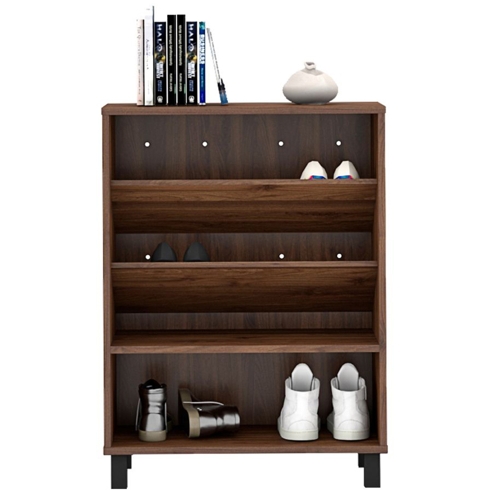 Kidsaw 2 Door Single Shelf Walnut-Effect Shoe Cabinet Image 3
