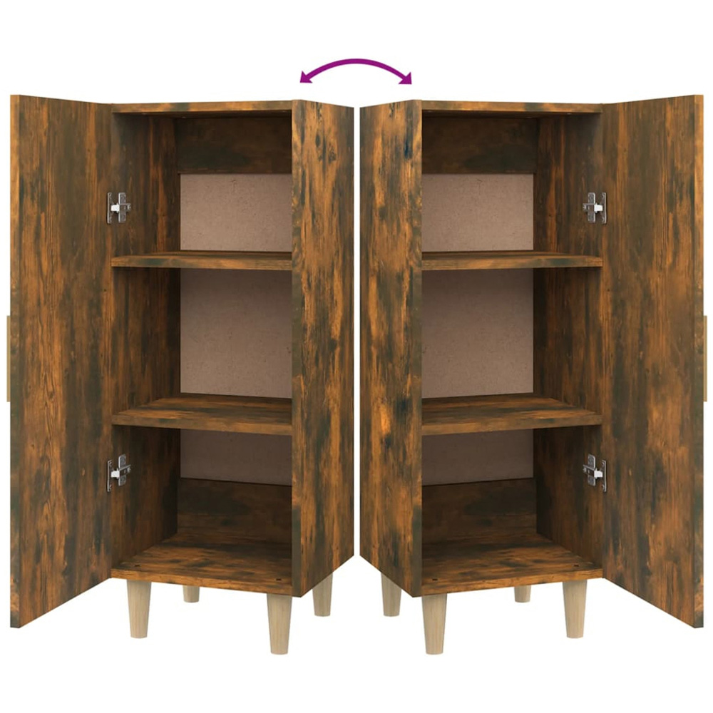 vidaXL Single Door 3 Shelf Smoked Oak Sideboard Image 8