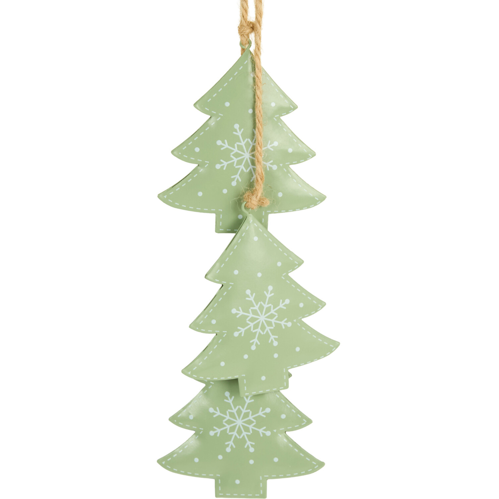 Metal Trees Hanging Decoration Sage Green Image 3