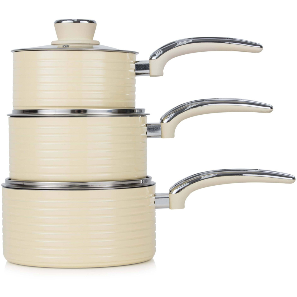 Swan Retro 5 Piece Cream Aluminium Pan Set Image 4