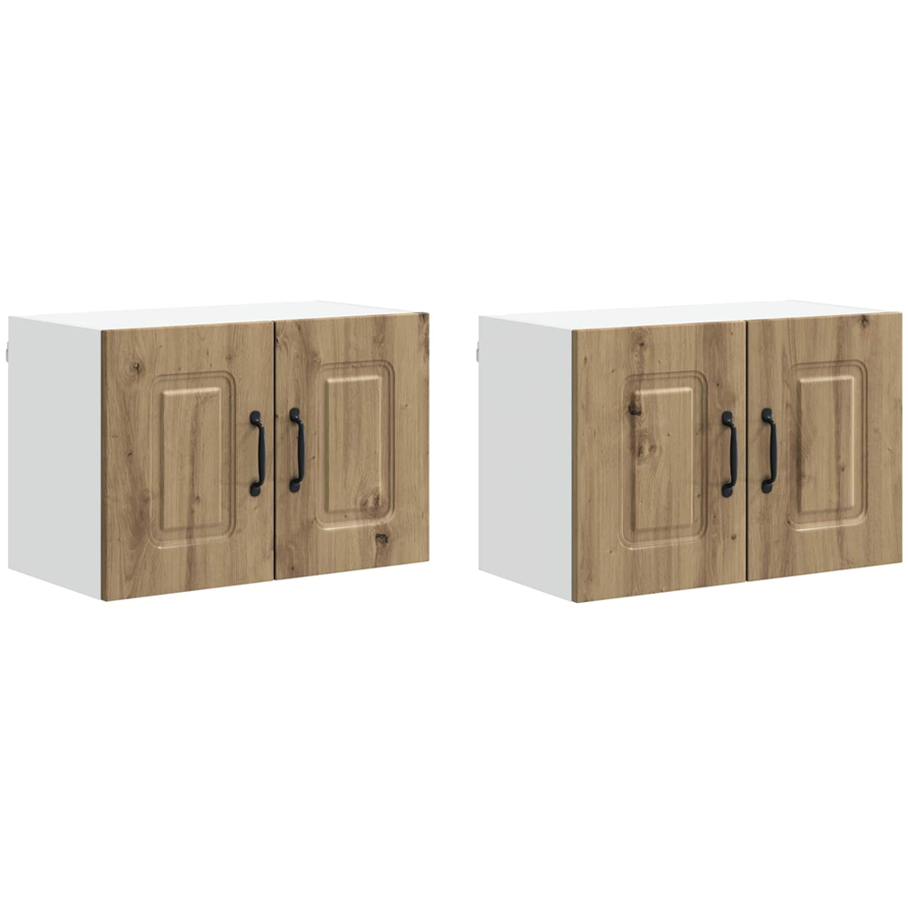 vidaXL Kalmar 2 Door Artisan Oak Wall Kitchen Cabinet 2 Pack Image 8