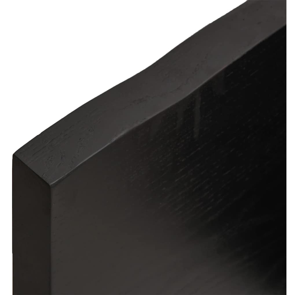 vidaXL 120 x 60 x 4cm Dark Brown Treated Solid Wood Oak Wall Shelf Image 5