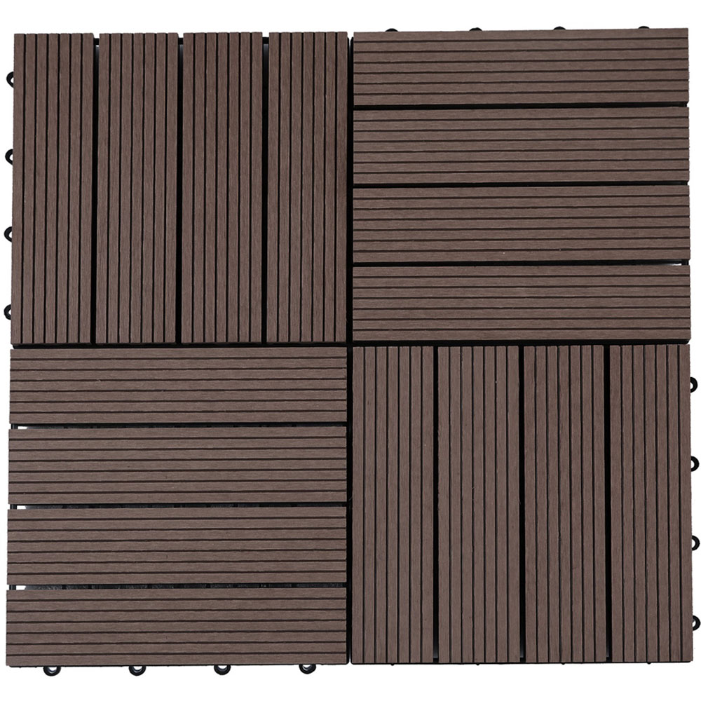 Garden Gear Walnut Decking Tile 10 Pack Image 1