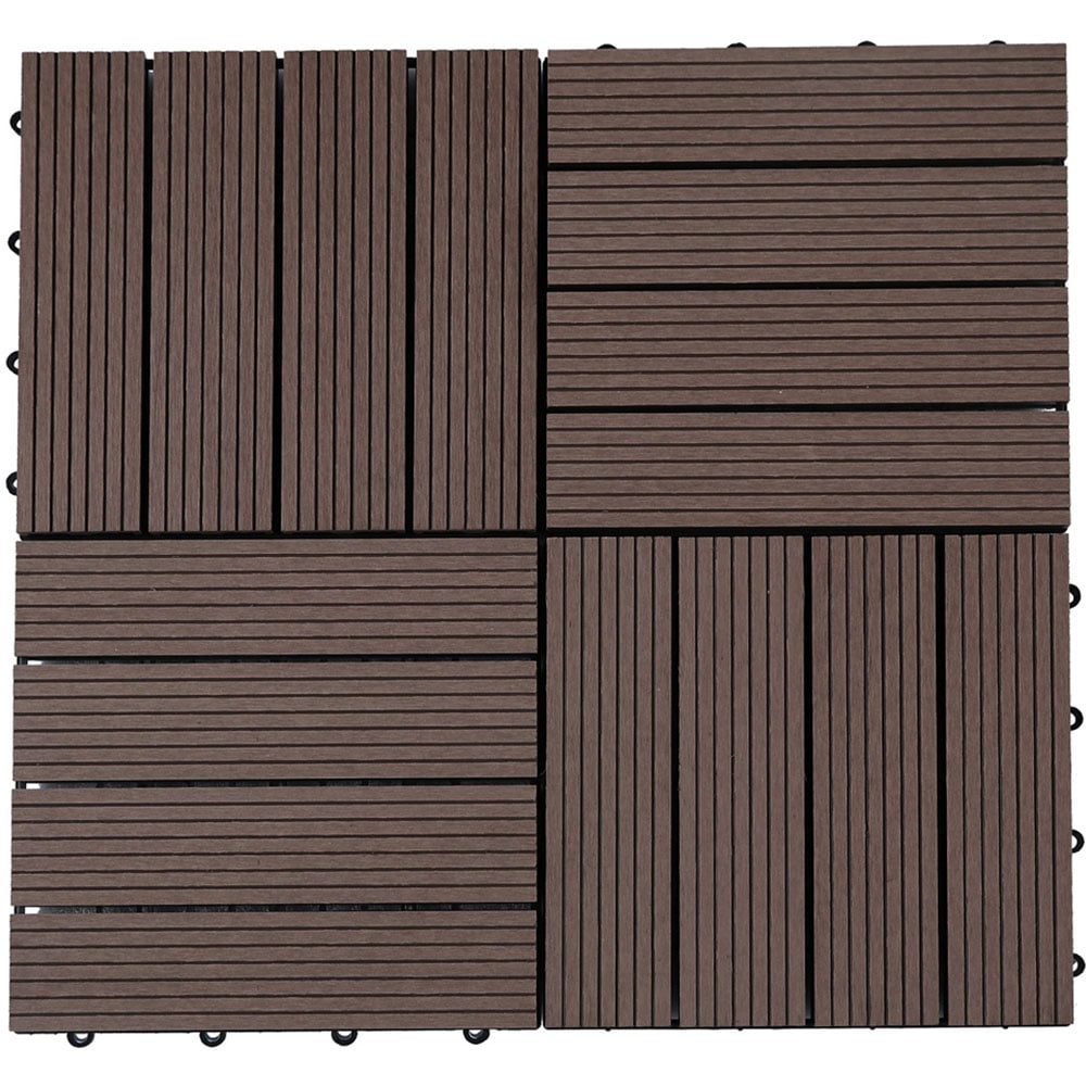 Garden Gear Walnut Decking Tile 30 Pack Image 1