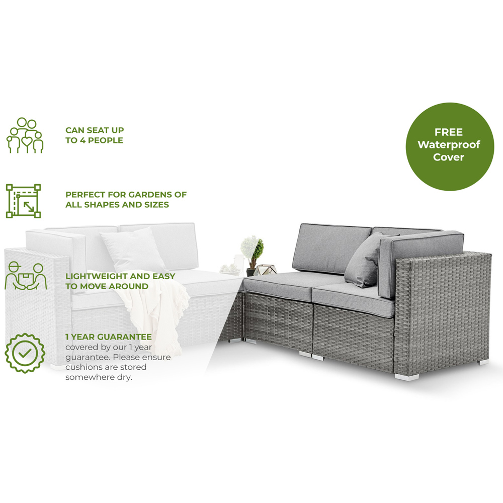 Furniturebox Windermere 4 Seater Grey Rattan Sofa Lounge Set Image 9