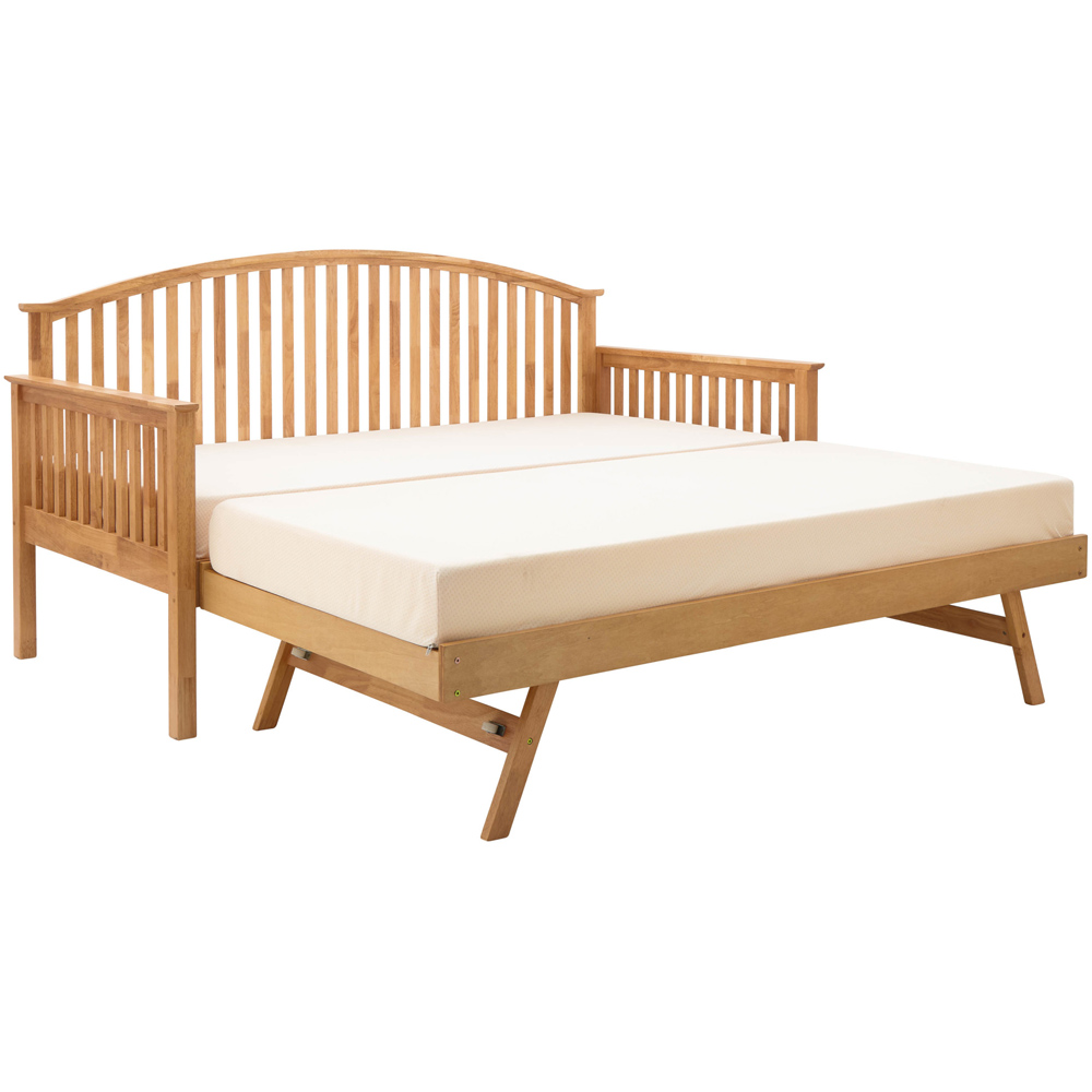 GFW Madrid Single Oak Wood Wooden Day Bed with Trundle Image 3