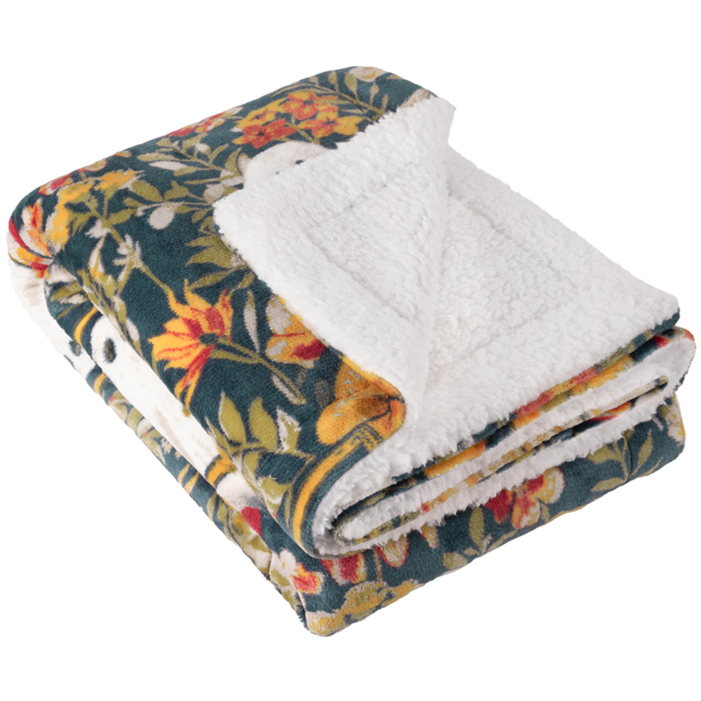 Furn Botanical Black Sherpa Fleece Throw 130 x 180cm Image 3