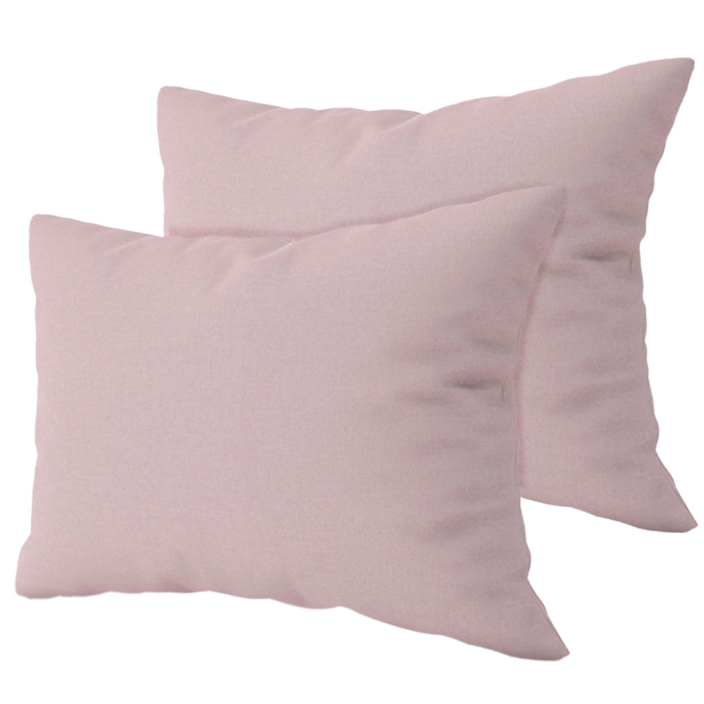 Serene Powder Pink Brushed Cotton Pillowcases 2 Pack Image 1