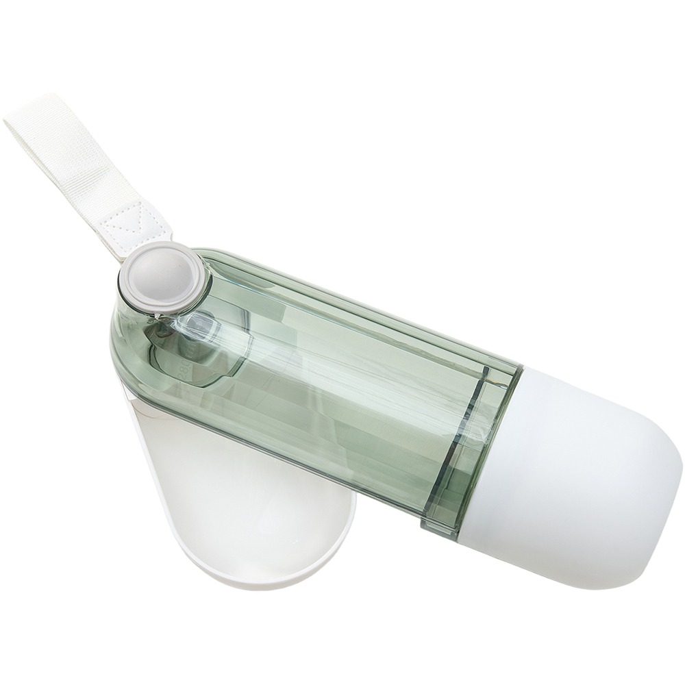 H&O Direct 2-in-1 Green Portable Pet Water Bottle with Food Container 280ml Image 3