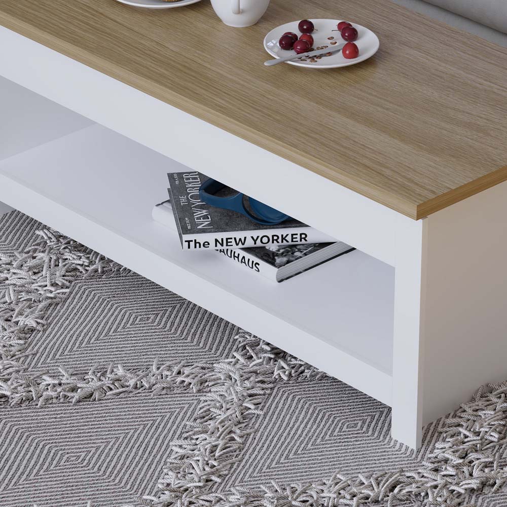 Vida Designs Arlington Sliding Top White Coffee Table Image 3