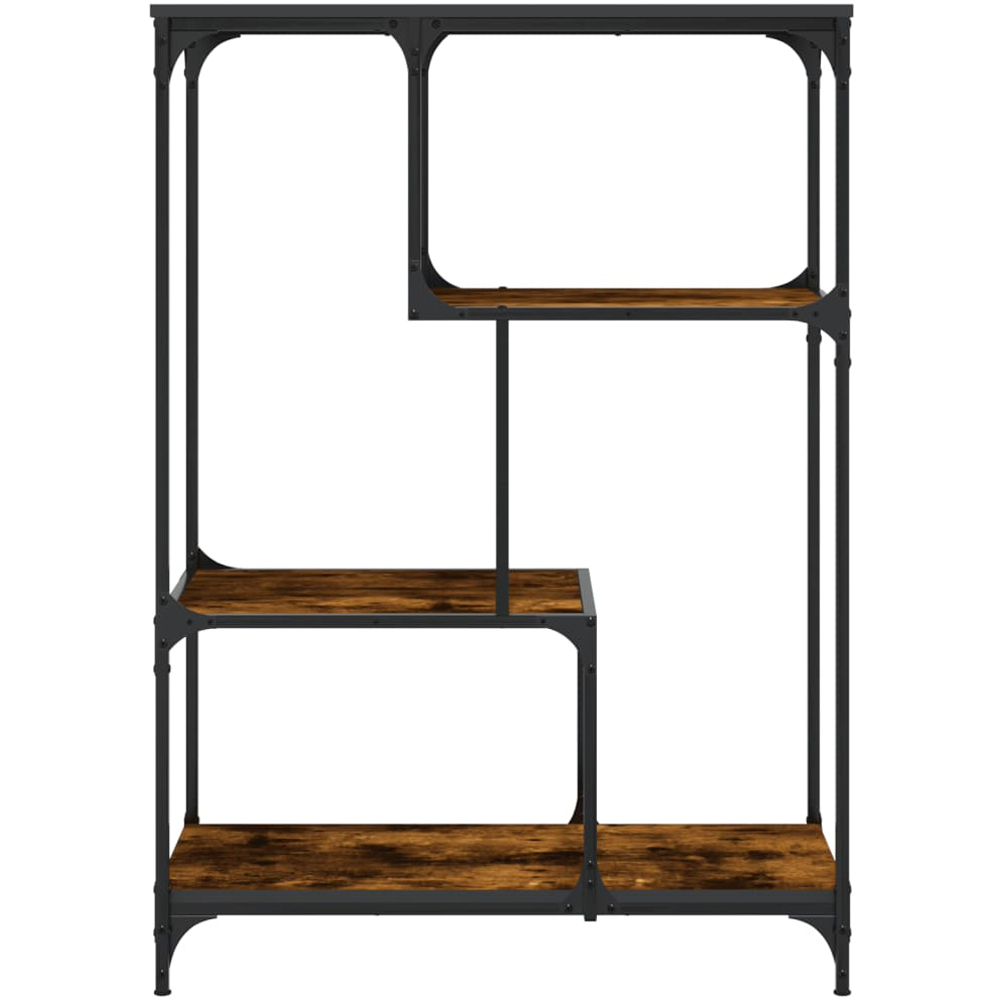 vidaXL 3 Open Shelf Dark Brown Bookshelf Image 2