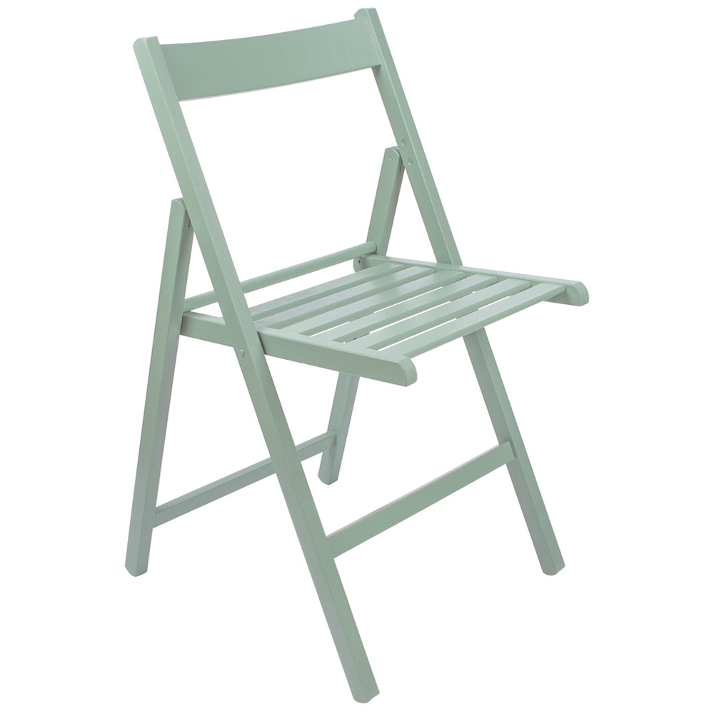 Harbour Housewares Sage Green Beech Wood Foldable Chair Image 2