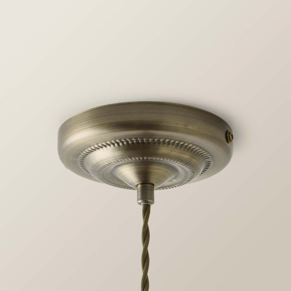 ValueLights Holborn Dusky Pink Scallop Metal Shade Brushed Gold Pendant Light with Bulb Image 3