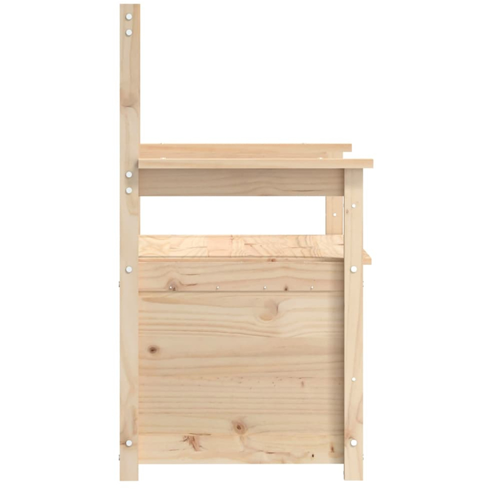 vidaXL Natural Solid Wood Pine Storage Bench 112.5 x 51.5 x 96.5cm Image 6