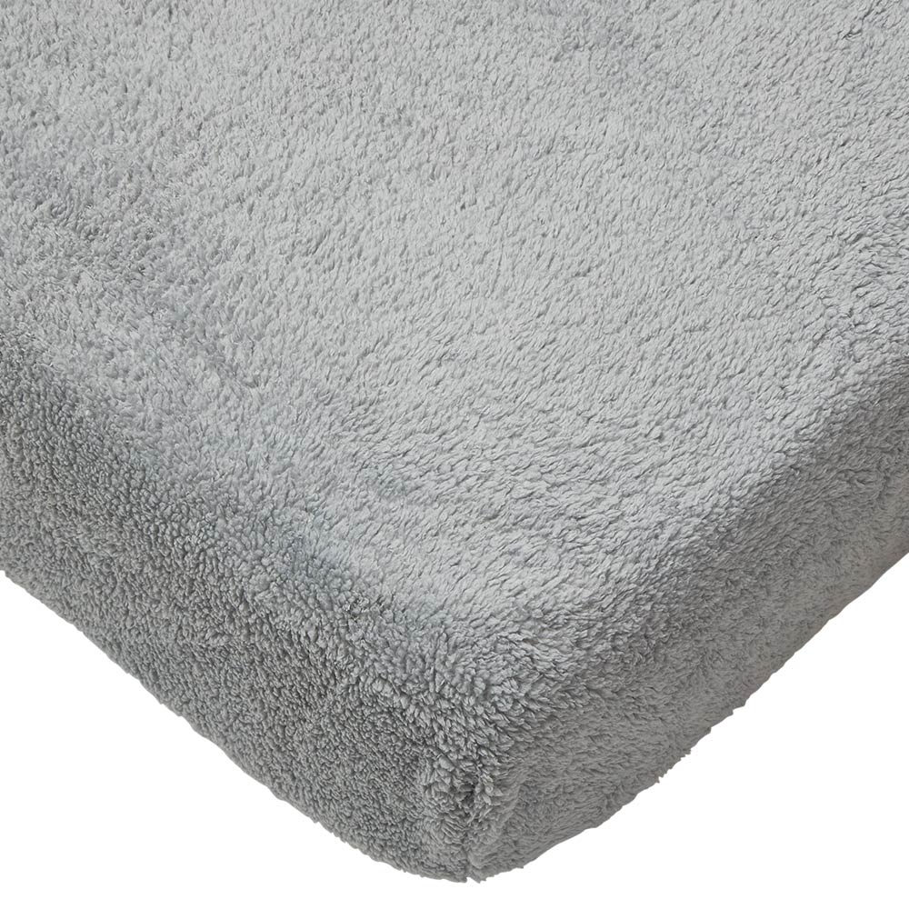 Wilko Double Grey Soft Teddy Fleece Fitted Bed Sheet Image 2