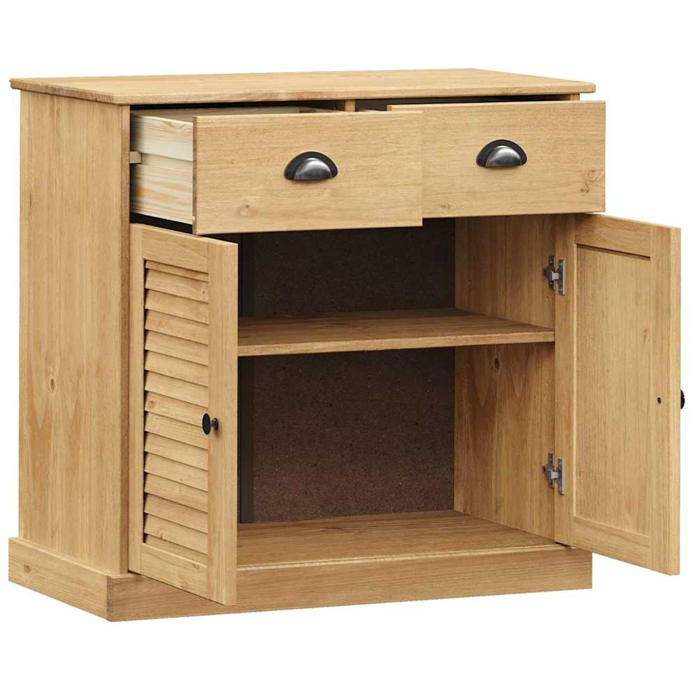 vidaXL 2 Door 2 Drawer Solid Pine Wood Sideboard Image 4
