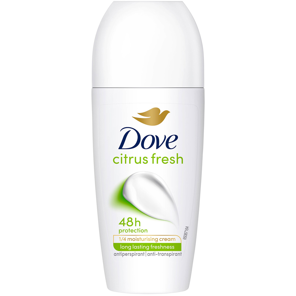 Dove Citrus Fresh 48H Sweat and Odour Protection Antiperspirant Roll On 50ml 6 Pack Image 2