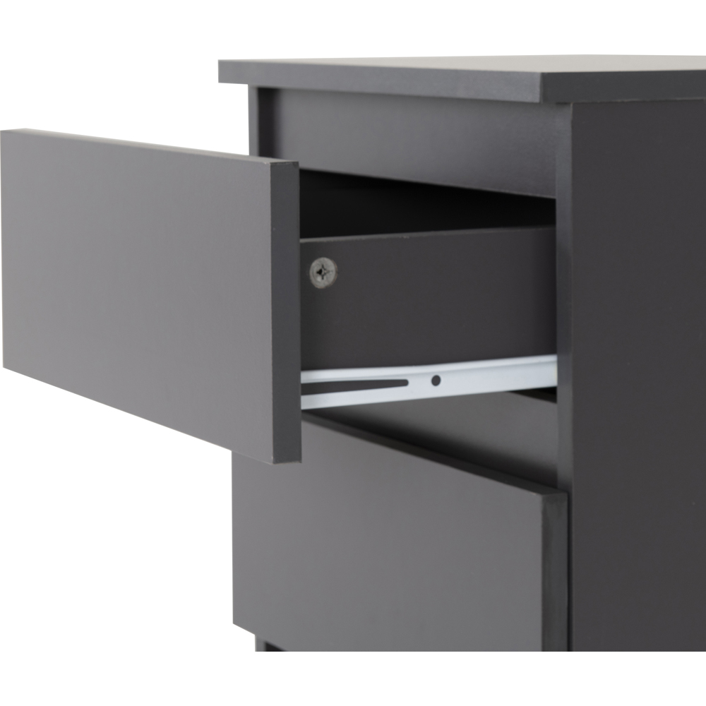 Seconique Malvern 3 Drawer Grey Bedside Table Set of 2 Image 6