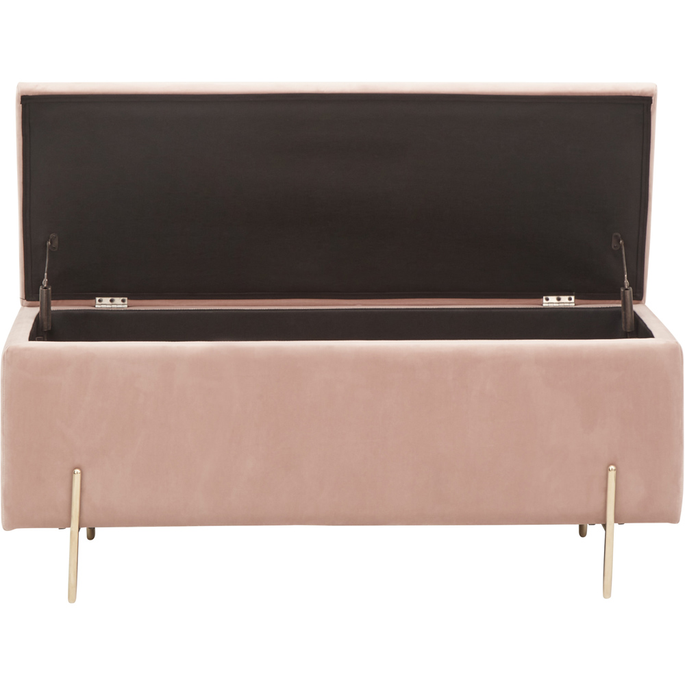 GFW Mystica Blush Pink Ottoman Storage Bench Image 5