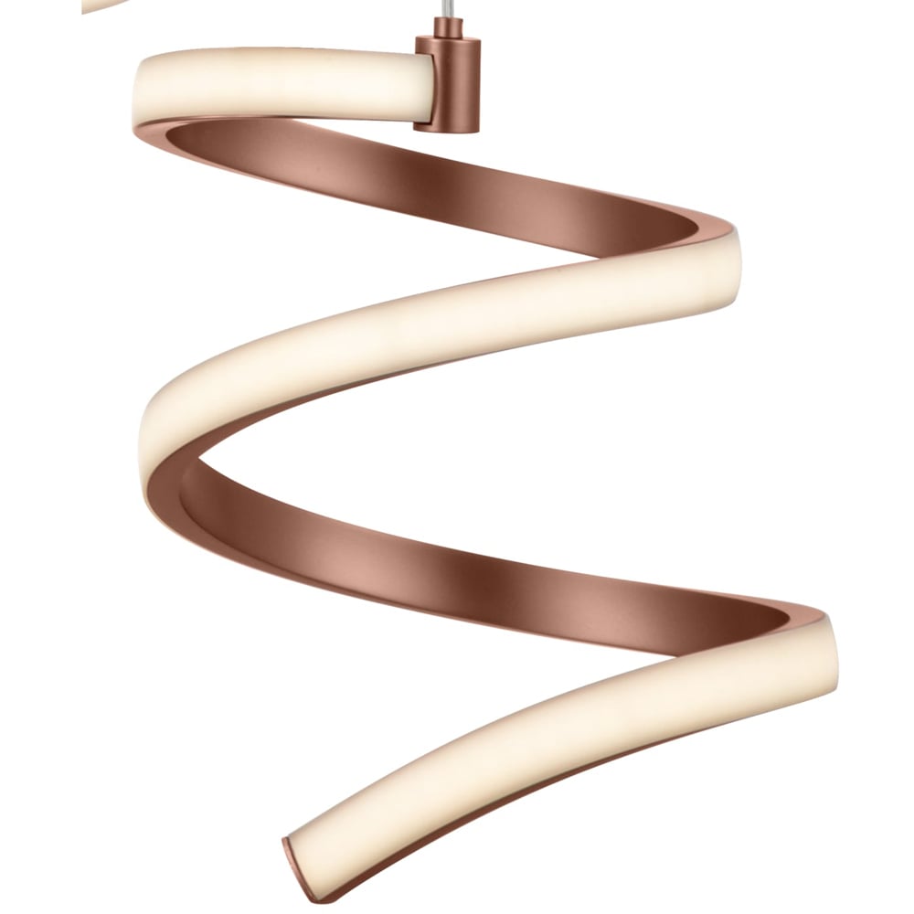 Cosylyte Nyah 3 Light Copper Spiral Cluster LED Pendant Light Image 5
