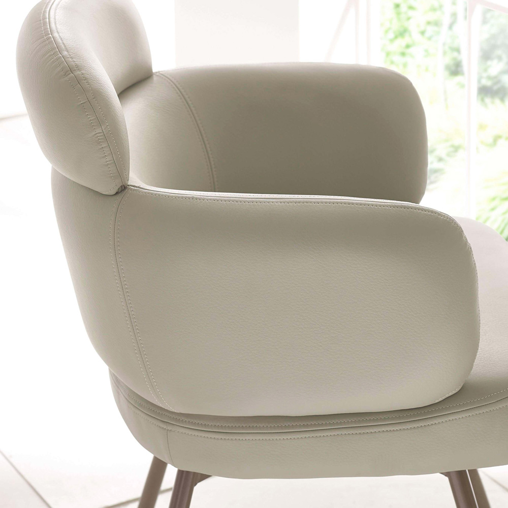 Julian Bowen Callisto Set of 2 Beige Faux Leather Swivel Dining Chair Image 5