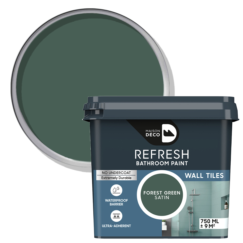 Maison Deco Refresh Bathroom Forest Green Satin Paint 750ml Image 1