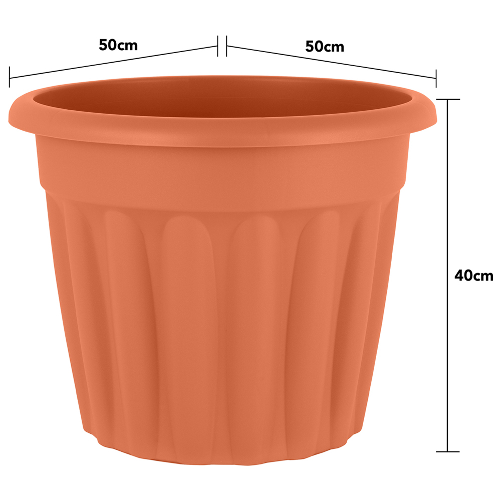 Wham Vista Terracotta Recycled Plastic Round Planter 50cm 3 Pack Image 5