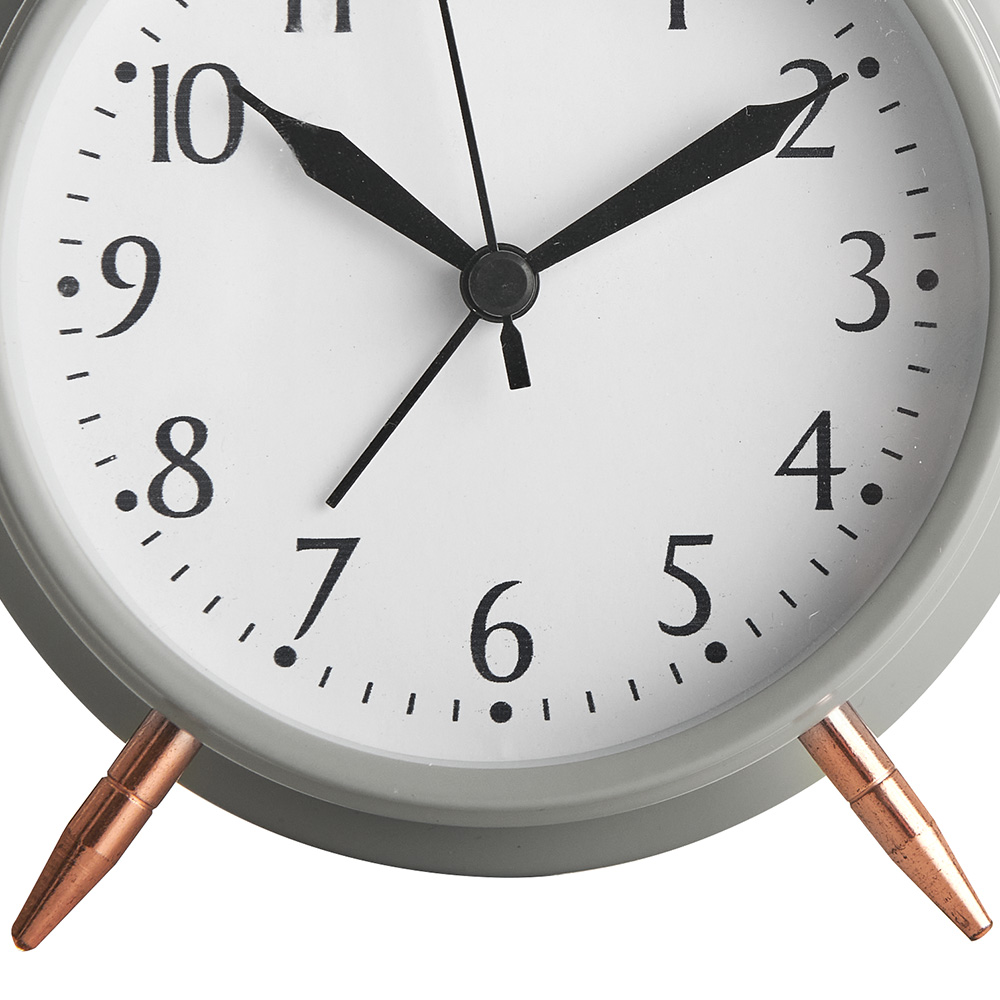 Wilko Grey Copper Alarm Clock Wilko