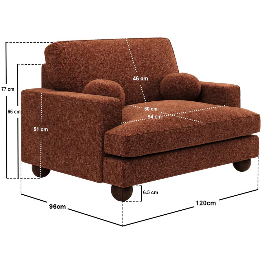 Solace+Co Addison Burnt Orange Velvet Loveseat Sofa Image 7