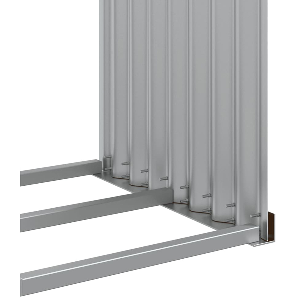 vidaXL Brown Galvanised Steel Firewood Log Holder 140 x 120 x 45cm Image 5