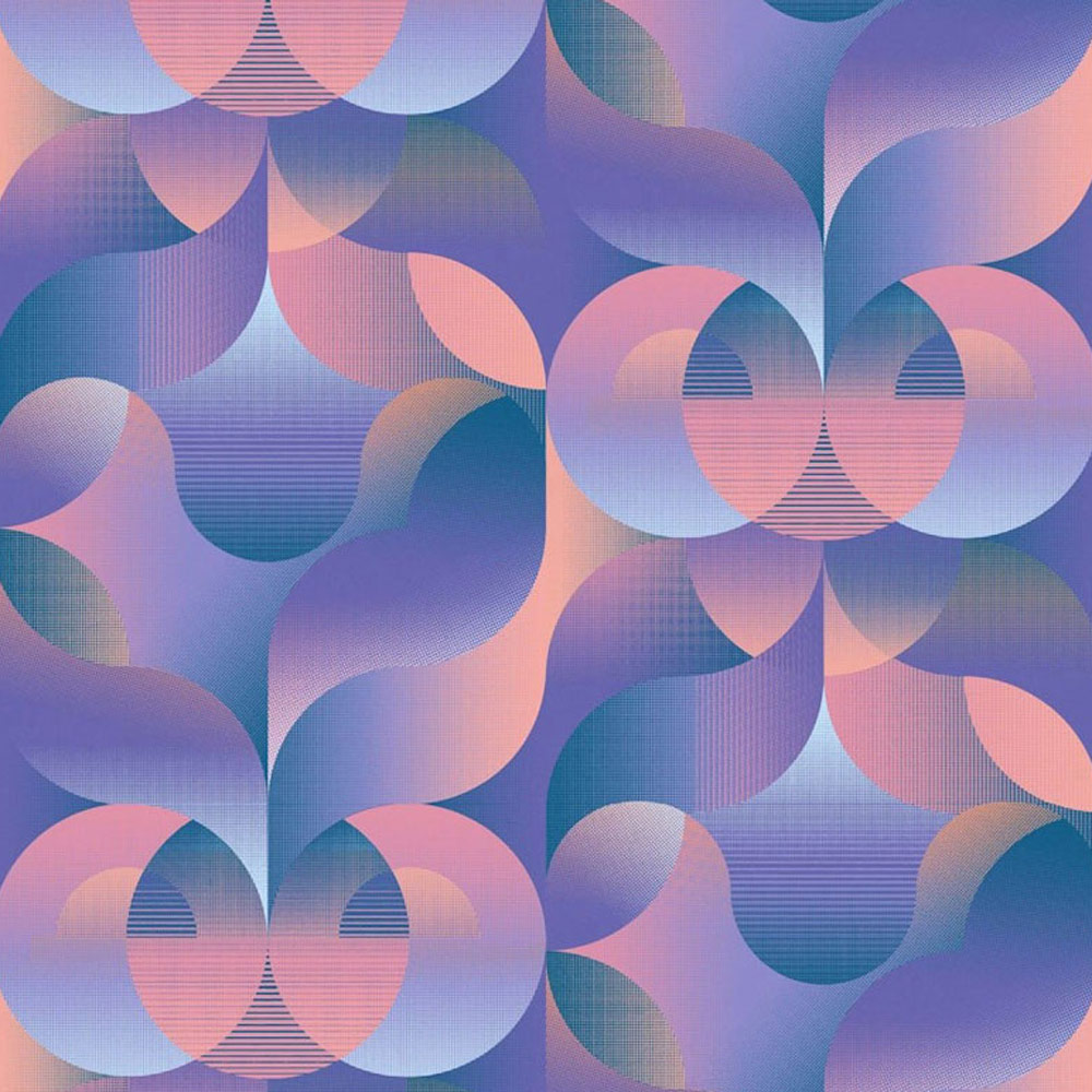 Bobbi Beck Eco Luxury Futuristic Abstract Geometric Purple Wallpaper Image 1