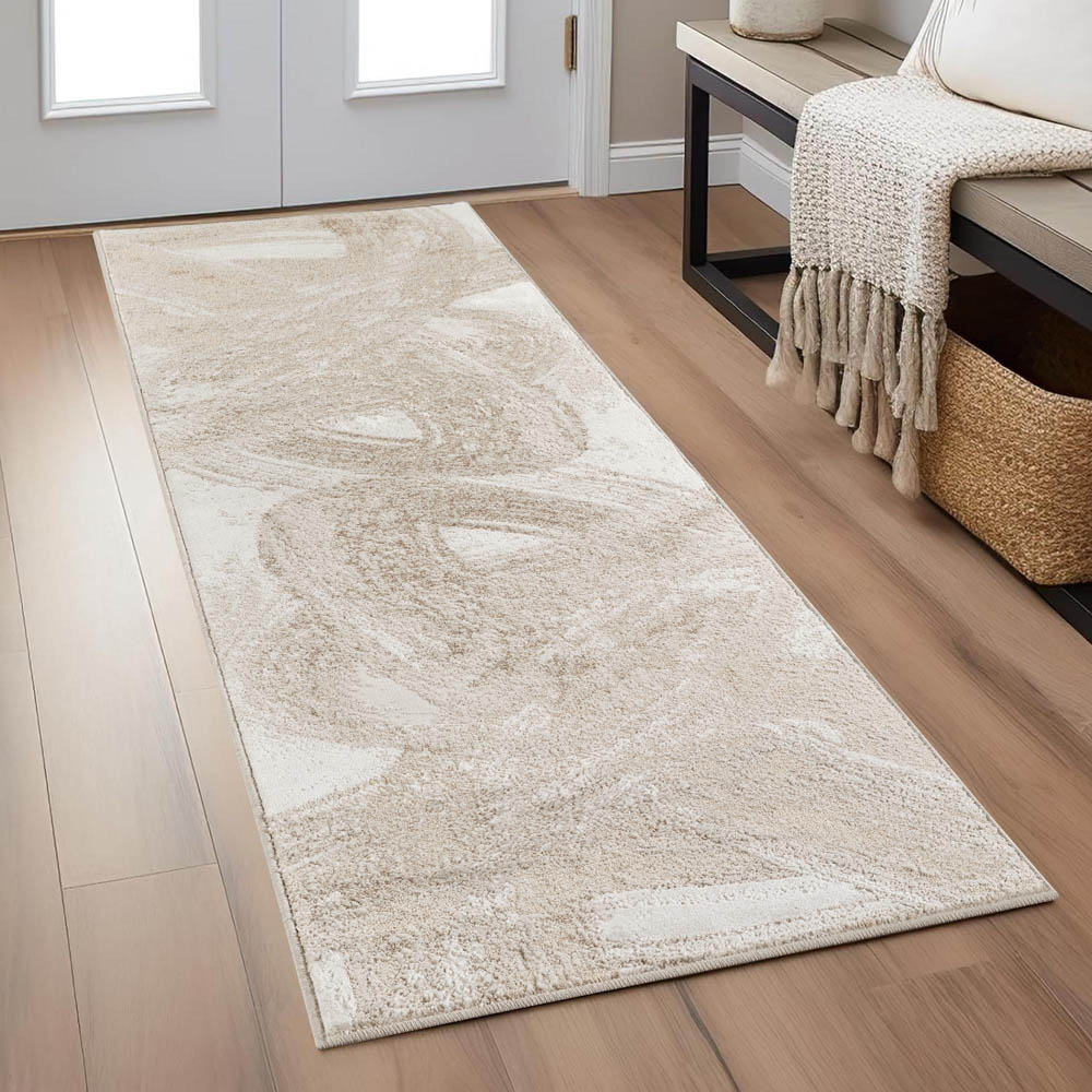 Desire Rugs Elysium Modern Abstract Metallic Sheen Expression Pearl Rug 200 x 290cm Image 2