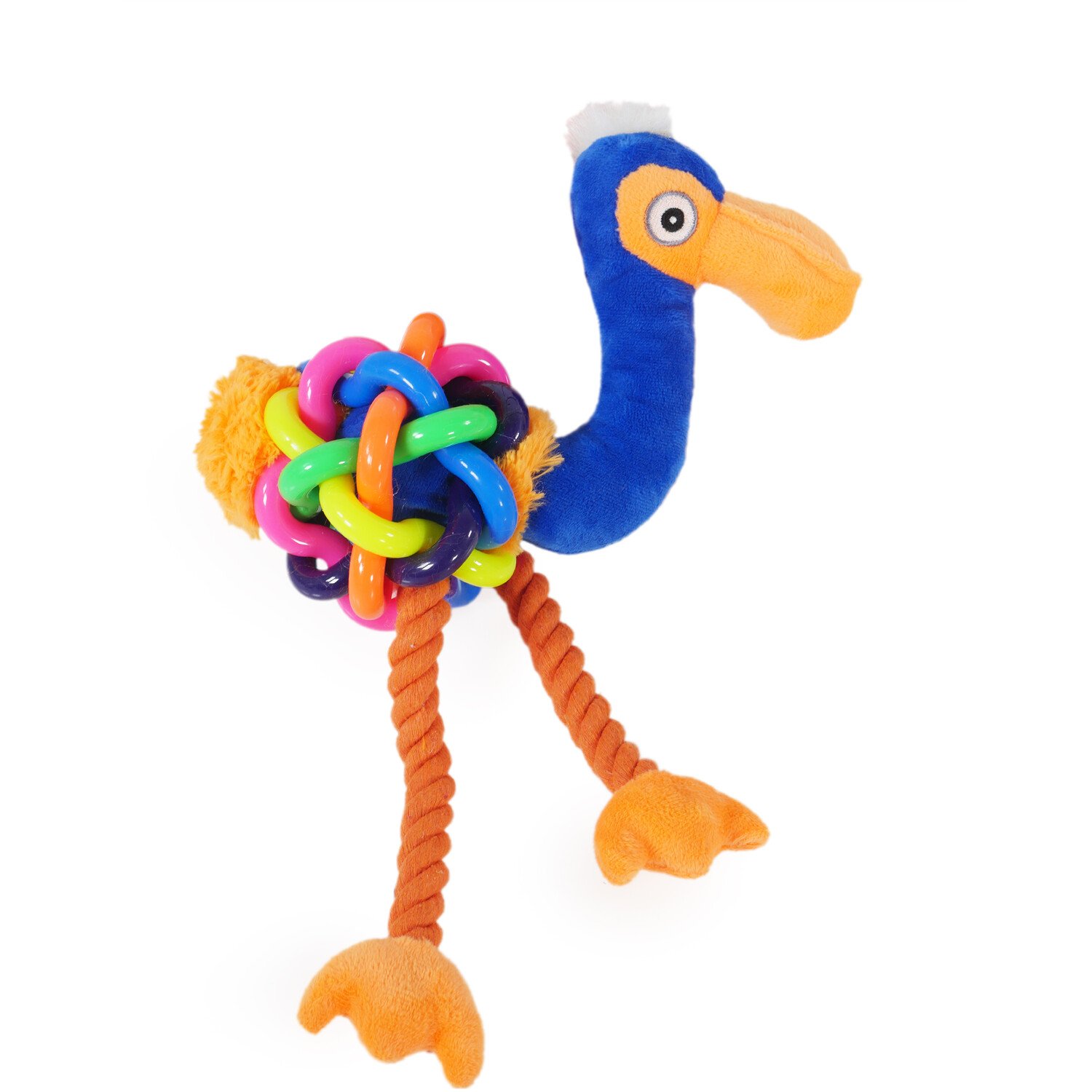 Rosewood Tough Multi Texture Flamingo Dog Chew Toy Image 2