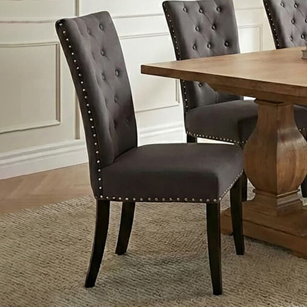 Premier Housewares Regents Park Grey Cotton and Linen Dining Chair Image 1