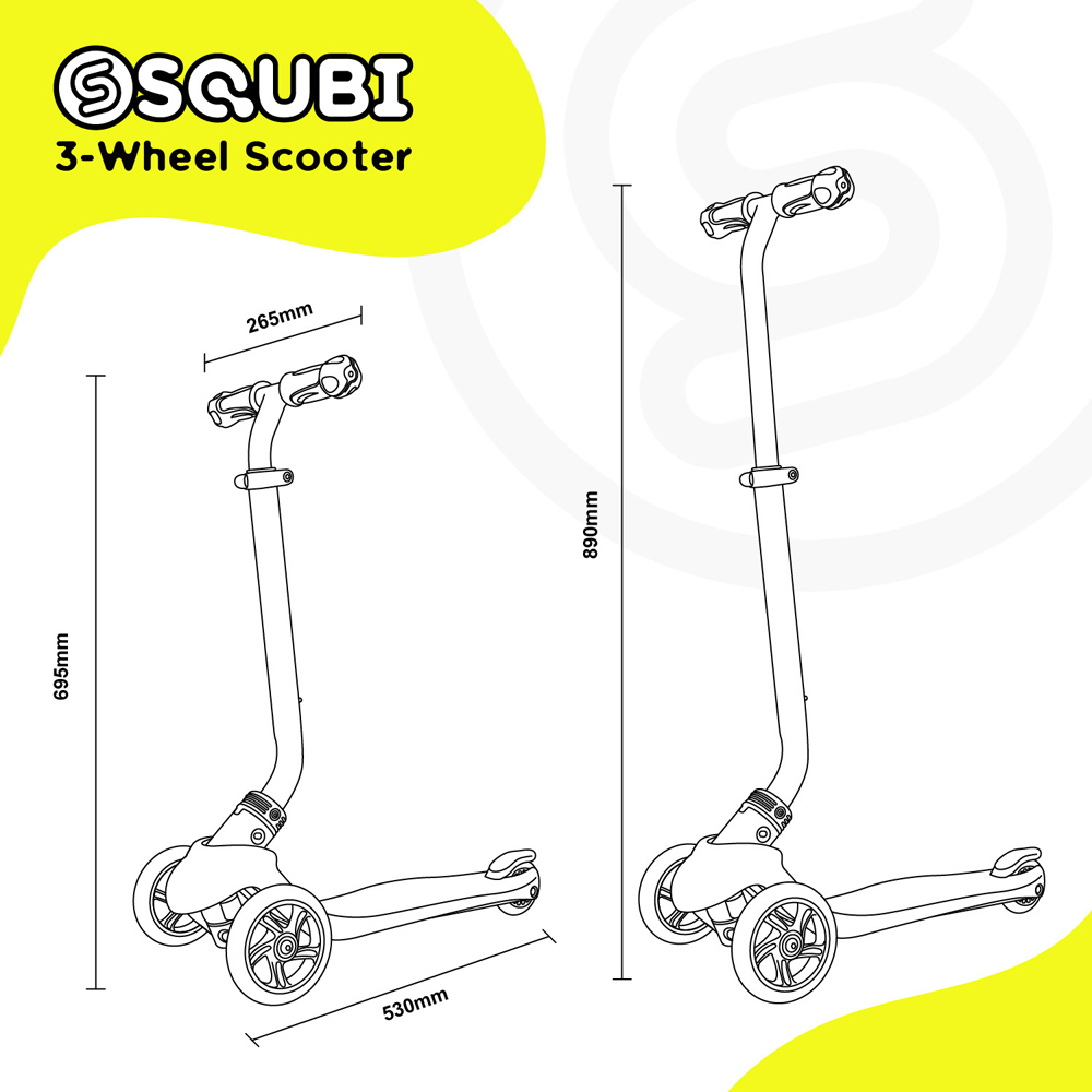 SQUBI Blue Three Wheel Scooter Image 6