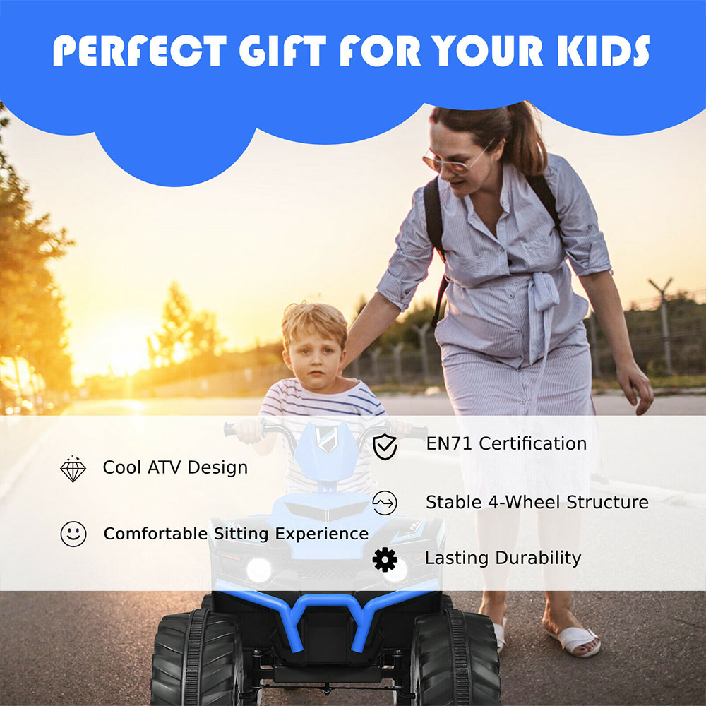 Costway Blue Electric Kids Ride On ATV Quad Bike Image 8