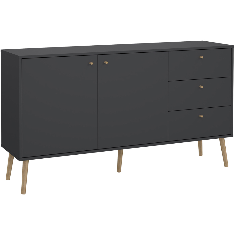 Florence Cumbria 2 Doors 3 Drawers Dark Grey Sideboard Image 2