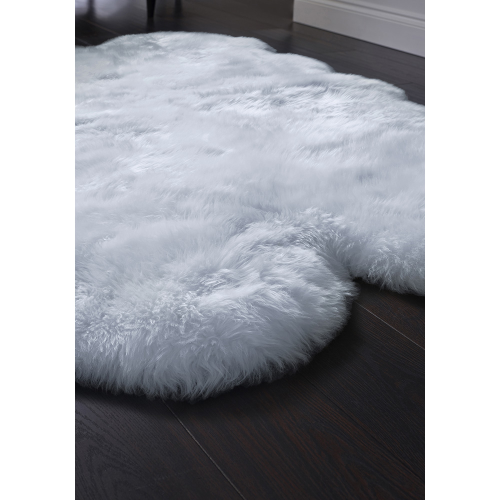 Origins Genuine Sheepskin Duck Egg Quad New Zealand Wool Rug 160 x 105cm Image 3