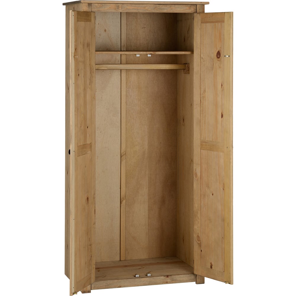 Seconique Panama 2 Door Natural Wax Wardrobe Image 4