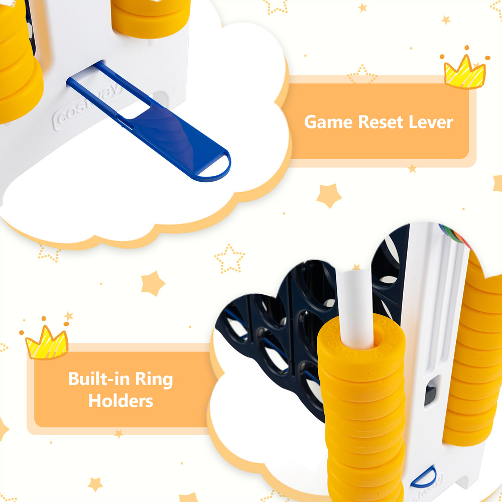 Costway White and Black Giant 4 In A Row Connect Game Set with 42 Rings Image 7