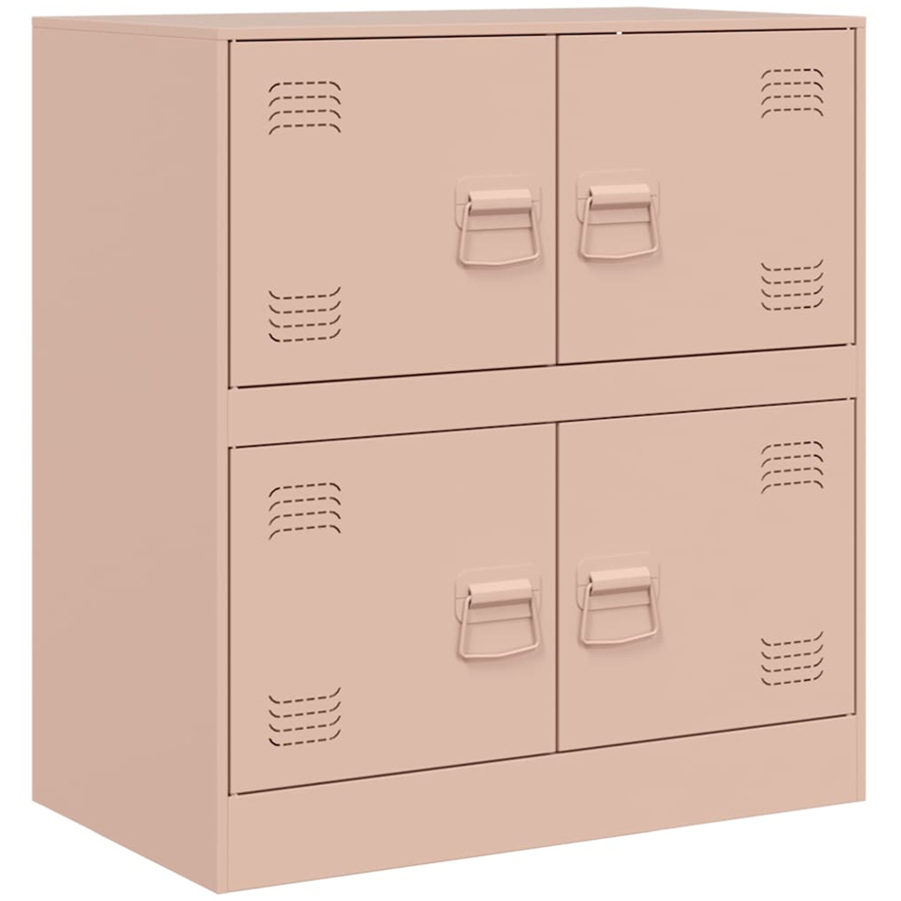 vidaXL 4 Door Pink Steel Sideboard Image 2