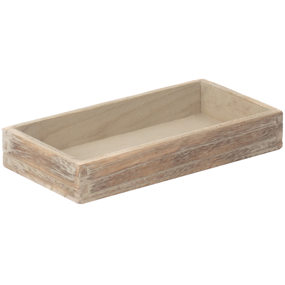 Red Hamper Small Shallow Wooden Plinth Tray Image 1