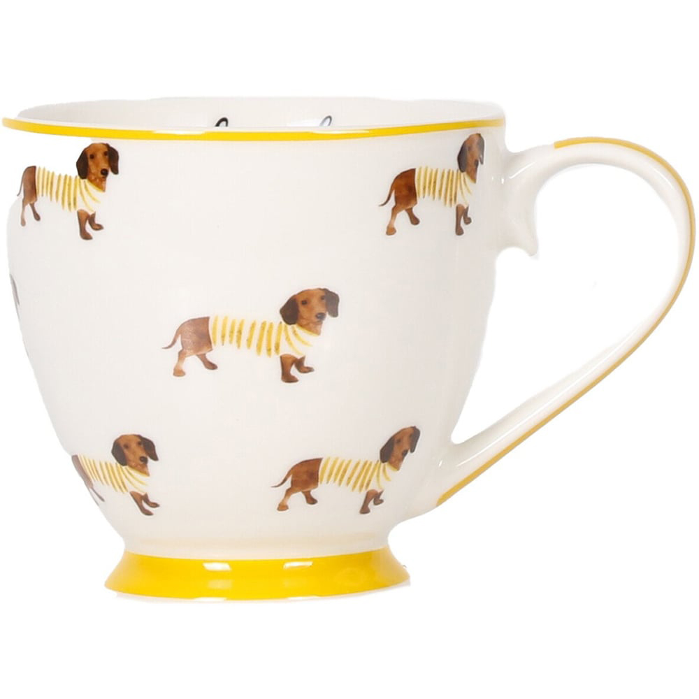 Single White Sausage Dog Print Mug in Assorted styles Image 2