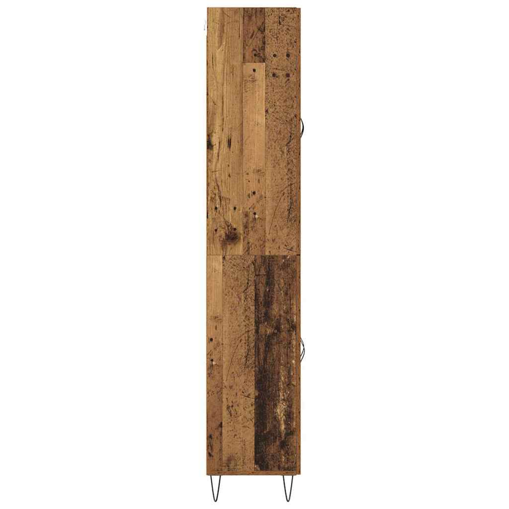 vidaXL 4 Glass Door Old Wood Sideboard Image 9