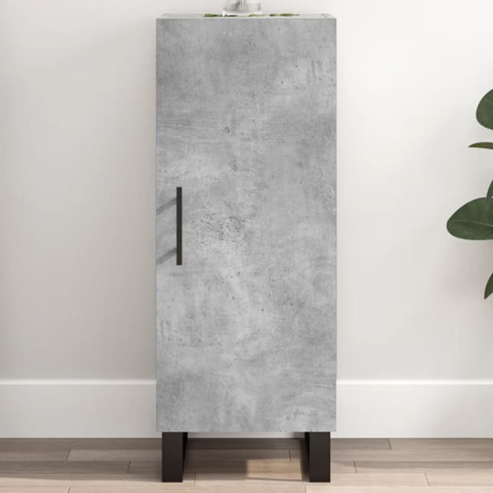 vidaXL Single Door Concrete Grey Wooden Sideboard Image 1