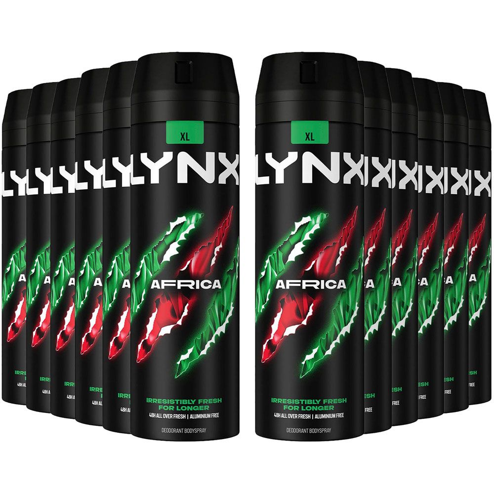 Lynx Africa Mandarin and Sandalwood 48H Protection Deodorant Body Spray 200ml 12 Pack Image 1