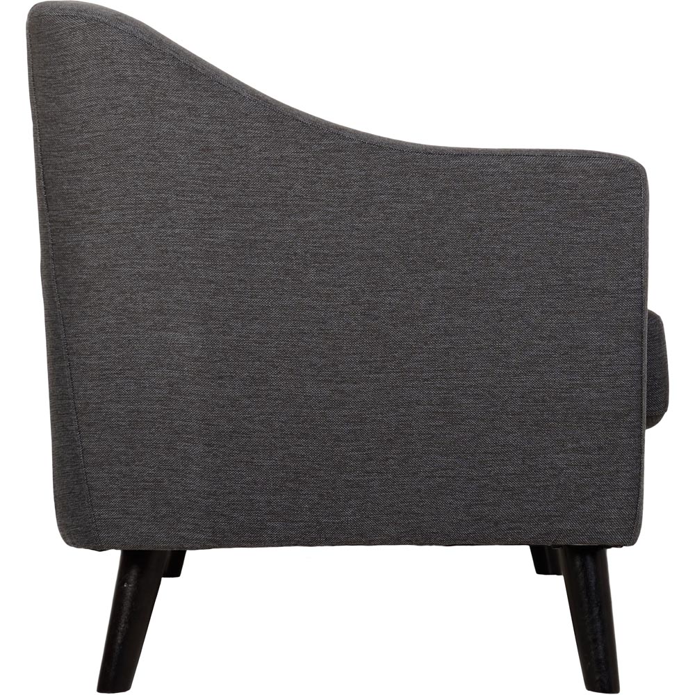 Seconique Ashley 3 Seater Dark Grey Buttoned Fabric Sofa Image 6